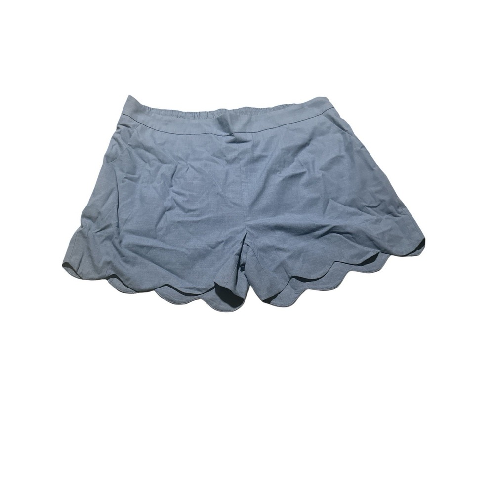 Eesome Blue Scallop Hem shorts plus 1x lined NWT Preppy Casual‎